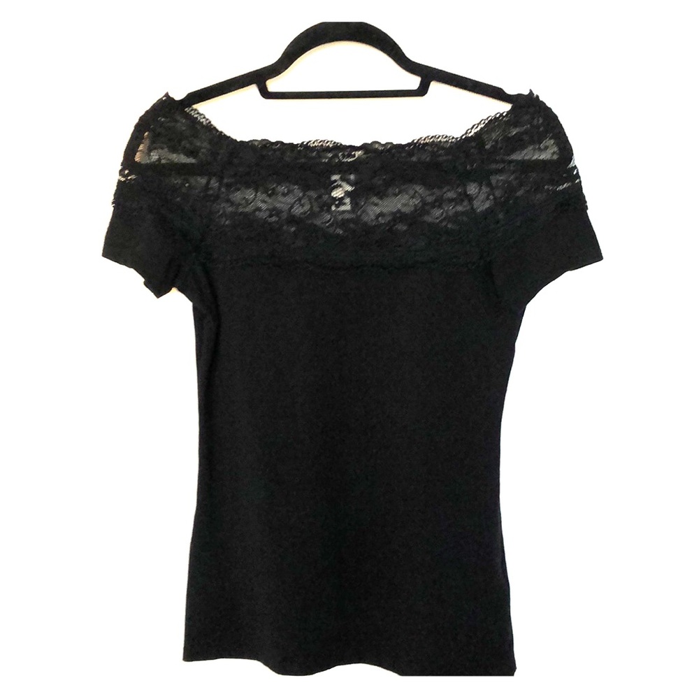H&M Lace Shoulder Top - Size Small